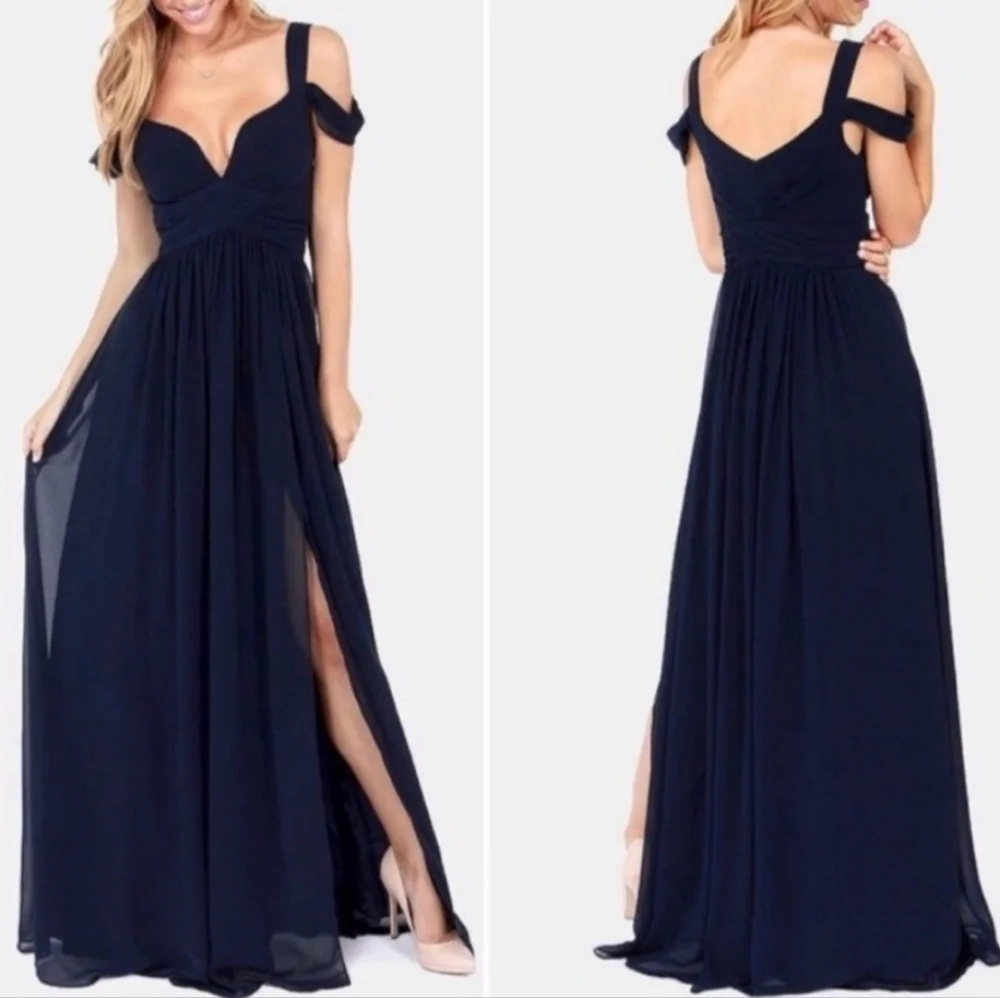 Lulu's Bariano Ocean of Elegance blue evening gown - Picture 9 of 10
